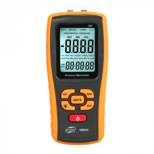 Gauge de pression portable Benetech GM505, batterie non incluse SB22821065-06