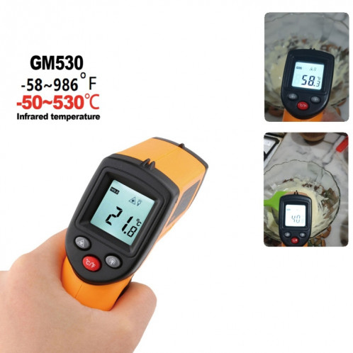 Thermomètre infrarouge à main du Benetech GM530, batterie non incluse SB22861101-07