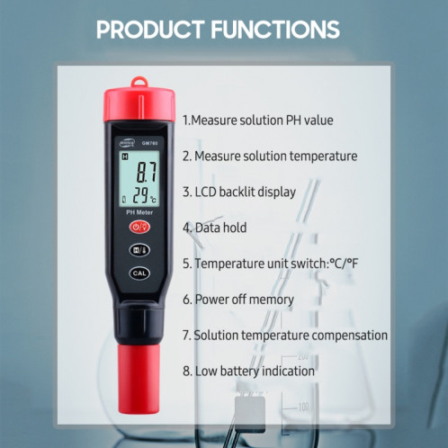 Tester de pH numérique Benetech GM760 SB22911086-010