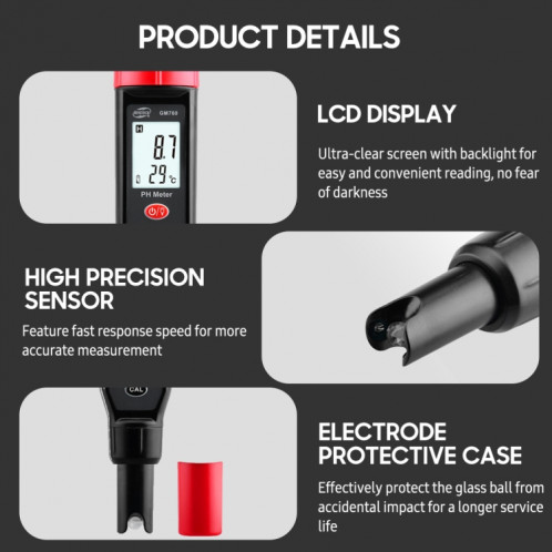 Tester de pH numérique Benetech GM760 SB22911086-010