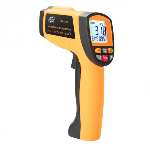 Thermomètre infrarouge Affichage de l'écran LCD Benetech GM1500, batterie non incluse SB22951963-07