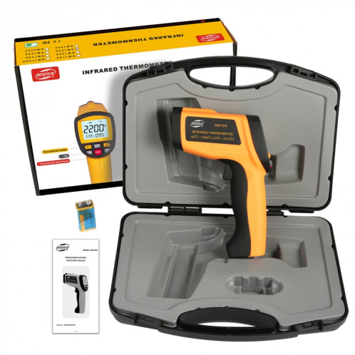 Thermomètre infrarouge Affichage de l'écran LCD Benetech GM1500, batterie non incluse SB22951963-07