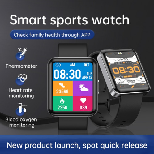 Q333 1,7 pouces Écran Sports Bluetooth Smart Watch (Noir) SH101A687-06