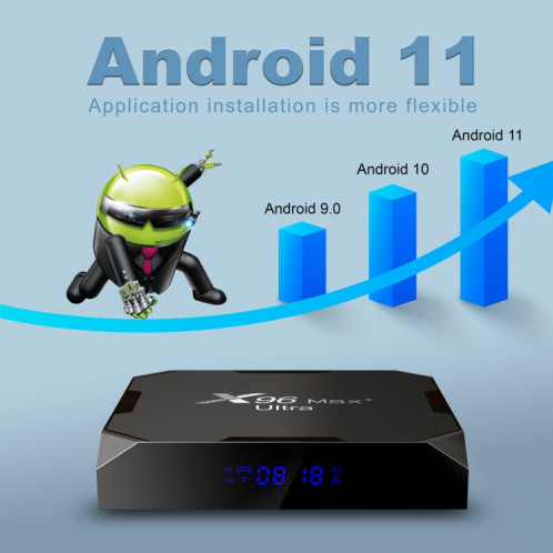 X96 MAX + Ultra 4 Go + 64 Go Amlogic S905X4 8K Smart TV Box Android 11.0 Player multimédia, Type de fiche: Plug SH2601389-011