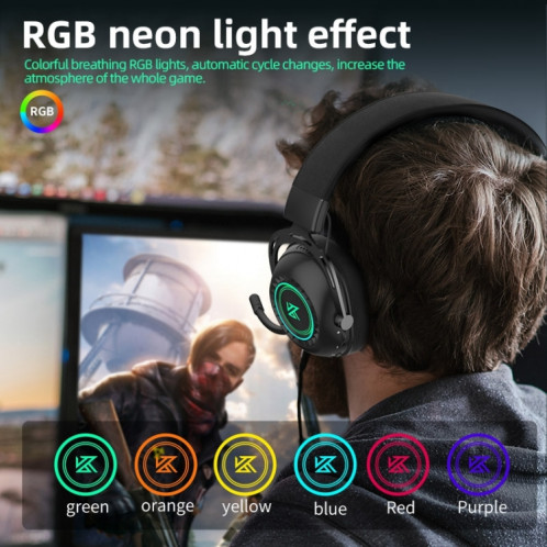 KZ-GP20 Bluetooth/2.4G Dual Mode Gaming RGB Lighting Casque (Noir) SK501A19-07