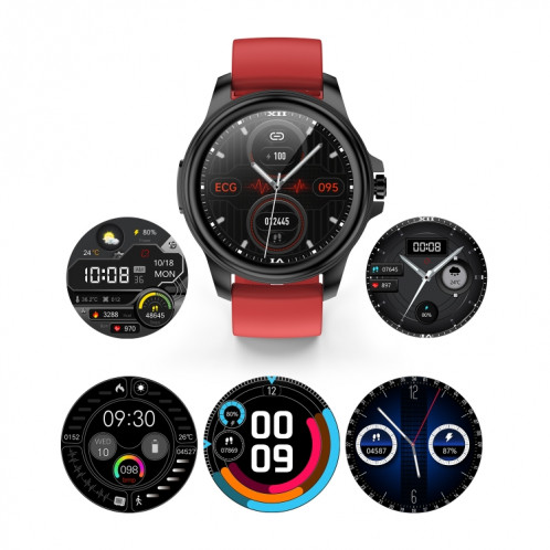 E89 1,32 pouces écran bracelet en cuir montre de santé intelligente prend en charge la fonction ECG, diagnostic médical AI, surveillance de la température corporelle (noir) SH301A126-07