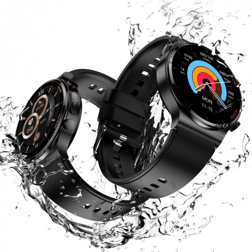 E300 Bracelet de montre en cuir avec écran de 1,32 pouces La montre de santé intelligente prend en charge la surveillance de la température corporelle, la surveillance ECG de la pression artérielle (marron) SH101B815-07