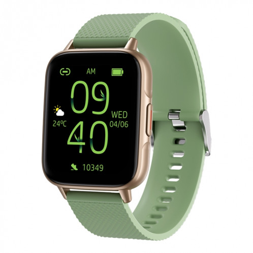 FW02 1,7 pouces écran carré bracelet en silicone montre de santé intelligente prend en charge la fréquence cardiaque, la surveillance de l'oxygène sanguin (vert) SH201C871-07