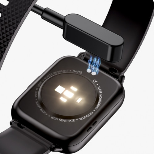FW02 1,7 pouces écran carré bracelet en silicone montre de santé intelligente prend en charge la fréquence cardiaque, la surveillance de l'oxygène sanguin (vert) SH201C871-07