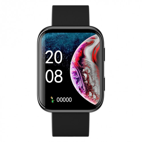 La montre intelligente à écran carré GX08 de 1,69 pouces prend en charge la détection de la fréquence cardiaque, la détection de la pression artérielle, la détection de l'oxygène sanguin (noir) SH801A609-07
