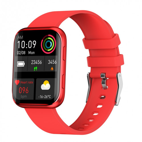La montre intelligente à écran carré GX08 de 1,69 pouces prend en charge la détection de la fréquence cardiaque, la détection de la pression artérielle, la détection de l'oxygène sanguin (rouge) SH801C1369-07