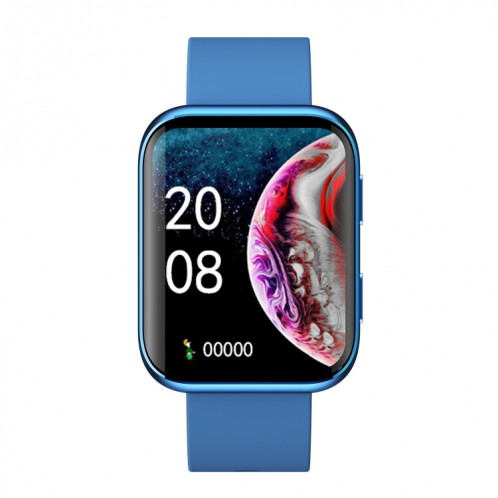 La montre intelligente à écran carré GX08 de 1,69 pouces prend en charge la détection de la fréquence cardiaque, la détection de la pression artérielle, la détection de l'oxygène sanguin (bleu) SH801D1871-07