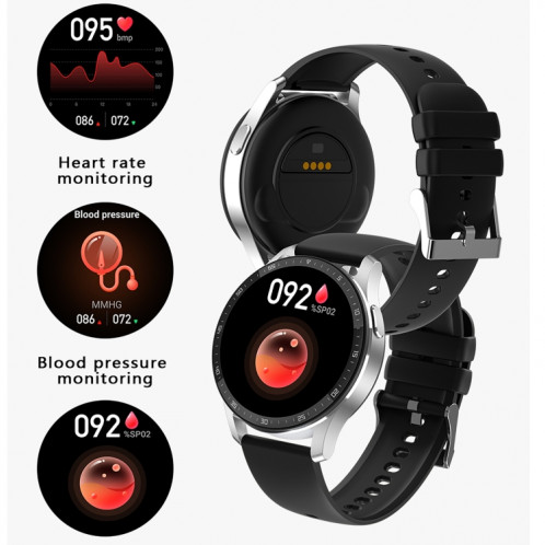 X7 1,32 pouces IPS écran tactile 2 en 1 Bluetooth écouteur montre intelligente, prend en charge la surveillance de la fréquence cardiaque/détection de l'oxygène sanguin/musique Bluetooth (noir) SH101A1536-07