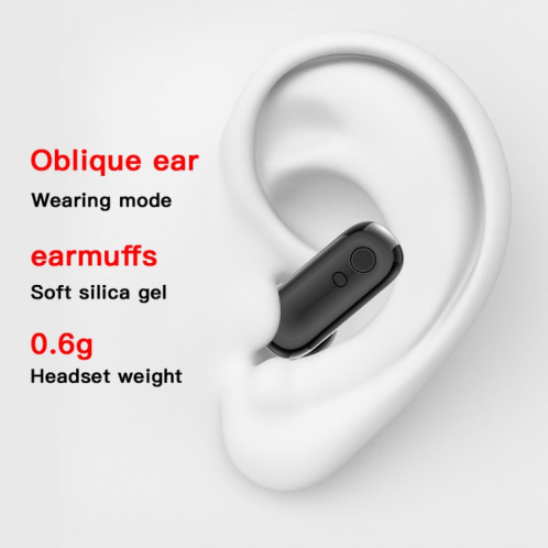 X7 1,32 pouces IPS écran tactile 2 en 1 Bluetooth écouteur montre intelligente, prend en charge la surveillance de la fréquence cardiaque/détection de l'oxygène sanguin/musique Bluetooth (noir) SH101A1536-07
