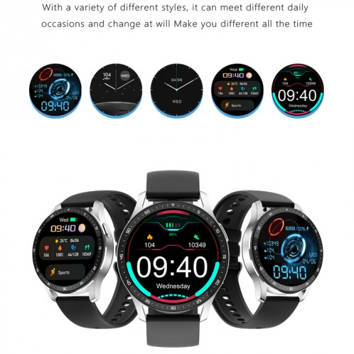 X7 1,32 pouces IPS écran tactile 2 en 1 Bluetooth écouteur montre intelligente, prend en charge la surveillance de la fréquence cardiaque/détection de l'oxygène sanguin/musique Bluetooth (noir) SH101A1536-07