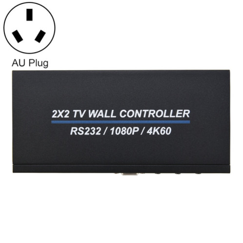 BT100 4K 60Hz 1080P Contrôleur mural TV 2 x 2, type de prise : prise AU (noir) SH604A1245-07