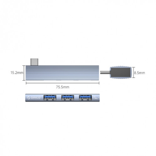 ORICO AH-W13 Transmission USB 3.1x1 + USB 2.0x2 vers USB-C/Type-C + Station d'accueil de chargement (Gris) SO501A1748-07