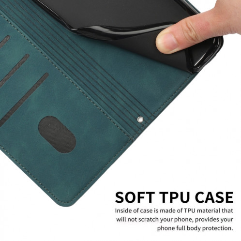 Pour Motorola Moto G200 5G Skin Feel Heart Pattern Leather Phone Case With Lanyard (Vert) SH826A1621-07