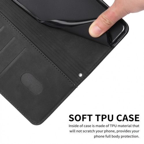 Pour Motorola Moto G200 5G Skin Feel Heart Pattern Housse de téléphone en cuir avec lanière (Noir) SH826B1915-07