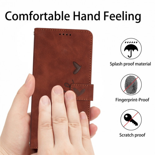 Pour Motorola Moto G200 5G Skin Feel Coque en cuir avec lanière (marron) SH826E409-07