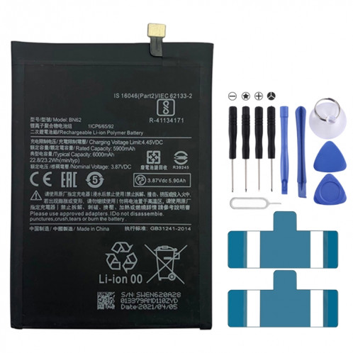 Remplacement de la batterie Li-polymère BN62 6000 mAh pour Xiaomi Redmi Note 9 4G / Redmi 9T / Redmi 9 Power / Poco M3Les États-Unis et le Canada sont disponibles SH69091574-04