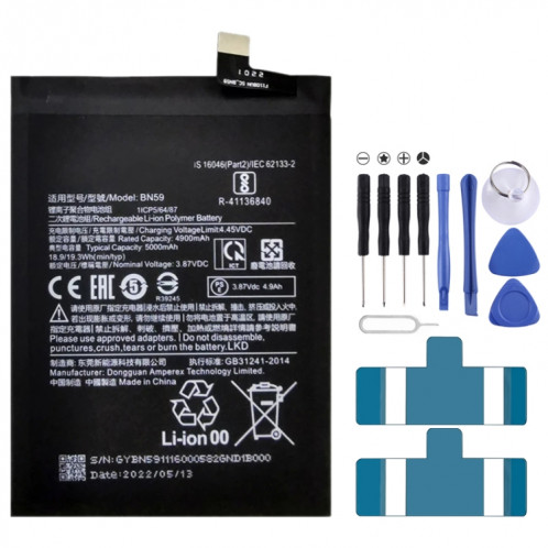 Remplacement de la batterie Li-polymère BN59 5000 mAh pour Xiaomi Redmi Note 10 / Redmi Note 10S / Redmi Note 10 5GCanada sont disponibles SH6914548-04
