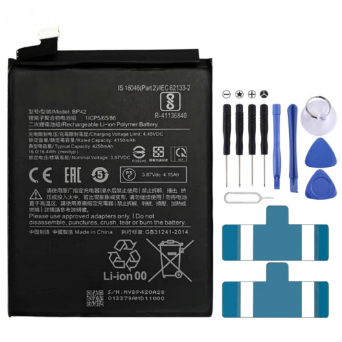 Remplacement de la batterie Li-polymère BP42 4250 mAh pour Xiaomi Mi 11 Lite / Mi 11 Lite 5G, Remarque importante : pour les batteries au lithium, seuls des moyens d'expédition sécurisés vers l'Union européenne (27 SH6915221-03