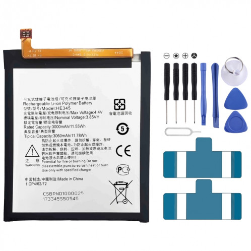 Remplacement de la batterie Li-polymère HE345 3000 mAh pour Nokia 6.1, Remarque importante : pour les batteries au lithium, seuls des moyens d'expédition sécurisés vers l'Union européenne (27 pays), le Royaume-Uni, SH87031183-04