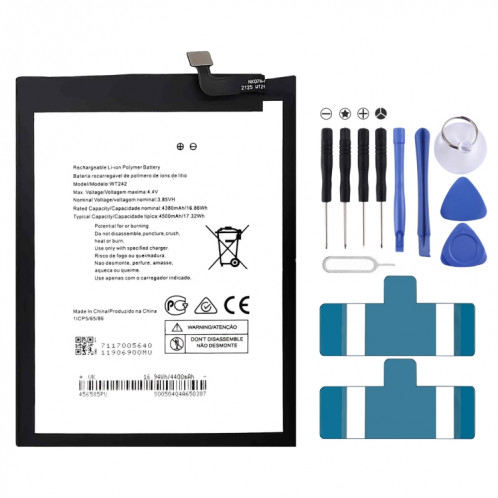 Remplacement de la batterie Li-polymère WT242 4500 mAh pour Nokia 2.4, Remarque importante : pour les batteries au lithium, seuls des moyens d'expédition sécurisés vers l'Union européenne (27 pays), le Royaume-Uni, SH8711326-04
