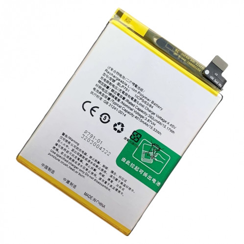 Remplacement de la batterie Li-polymère BLP791 pour OPPO Reno4 4G, Remarque importante : pour les batteries au lithium, seuls des moyens d'expédition sécurisés vers l'Union européenne (27 pays), le Royaume-Uni, SH88401502-06