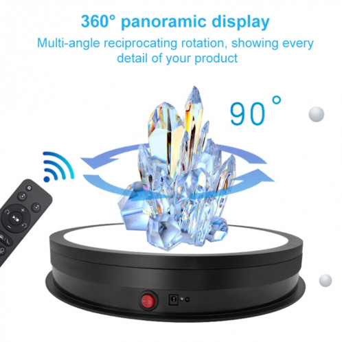 Platine tournante électrique de présentoir de lumière LED de 42 cm, prise d'alimentation: (blanche) SH502B1945-07
