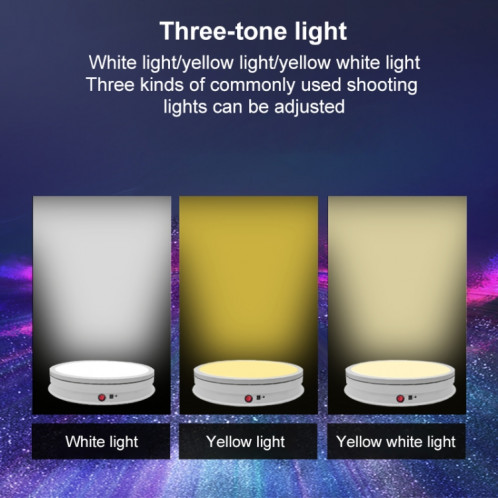 Platine tournante électrique de support d'affichage de lumière LED de 42cm, prise de courant: prise de l'UE (noire) SH502A249-07