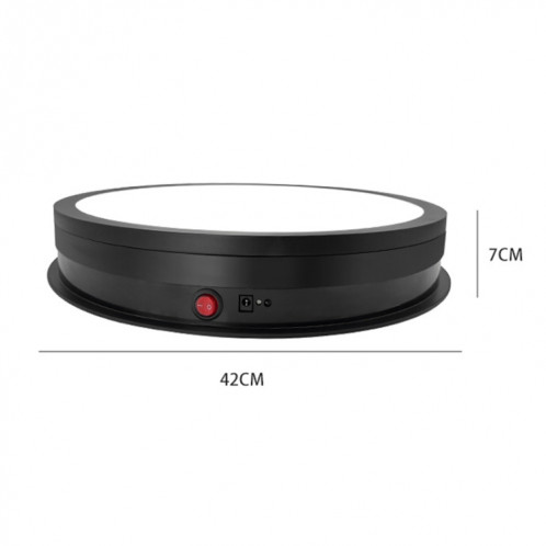 Platine tournante électrique de support d'affichage de lumière LED de 42cm, prise de courant: prise du Royaume-Uni (noire) SH503A1573-07