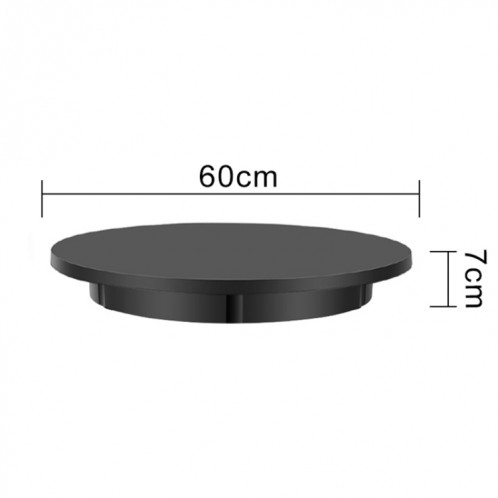 Support d'affichage rotatif de charge de 60 cm, plateau tournant de prise de vue vidéo, charge : 100 kg, prise d'alimentation : prise UE (noir) SH602A431-07