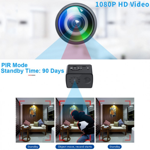 MD20 Mini 1080P HD Caméscope Night Vision PIR Motion Action Micro Caméra (Noir) SH001A36-08