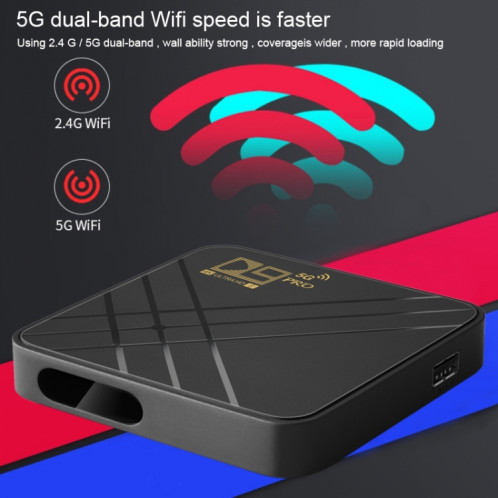 D9 PRO 2.4G/5G WIFI 4K HD Android TV Box, mémoire : 8 Go + 128 Go () SH401C953-07