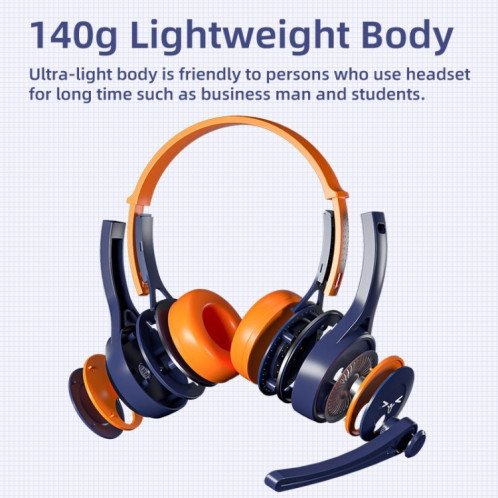 SOYTO SY-G30 Casque de jeu ergonomique à suppression de bruit filaire, interface : 3,5 mm (bleu orange) SS701C1458-06