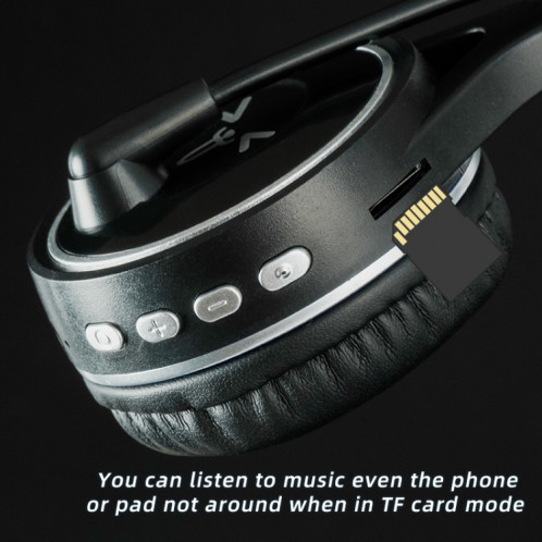SOYTO SY-T30C Casque de jeu ergonomique sans fil Bluetooth avec microphone long (noir) SS401A1316-09