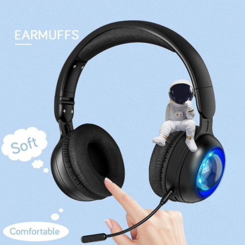 KE08 RVB Stéréo PC Casque Bluetooth Sans Fil avec Microphone (Bleu Foncé) SH801C121-07
