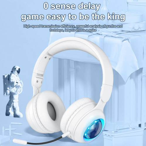 KE08 RVB Stéréo PC Casque Bluetooth Sans Fil avec Microphone (Bleu Foncé) SH801C121-07