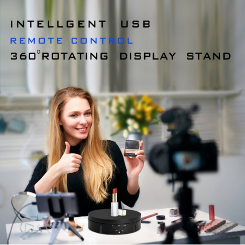 14.6cm Support d'affichage de platine tournante électrique USB à distance, charge: 10kg (blanc) SH001B1563-09