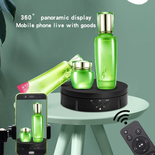 14.6cm Remote Mirror USB Tourne-Disque Électrique Présentoir, Charge: 10kg (Noir) SH002A529-09