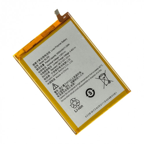 Remplacement de la batterie Li-polymère 3050mAh BL271 pour Lenovo ZUK Edge Z2X, Remarque importante : pour les batteries au lithium, seuls des moyens d'expédition sécurisés vers l'Union européenne (27 pays), le SH45301181-03