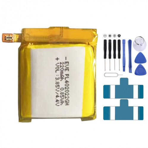 Remplacement de batterie Li-polymère 220mAh PL402022H pour Huami Amazfit GTS 2/GTS 2 Mini A2010, Remarque importante : pour les batteries au lithium, seuls des moyens d'expédition sécurisés vers l'Union européenne SH4537535-03