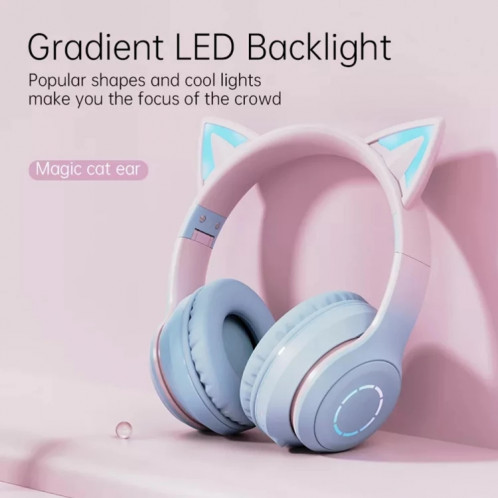 BT029C RGB Dual Modes Cat Ear Casque Bluetooth sans fil (Violet) SH001B841-06