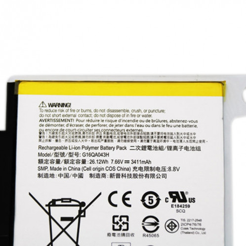 Remplacement de la batterie Li-polymère 7,66 V 3411 mAh pour Microsoft Surface Go SH69091220-05