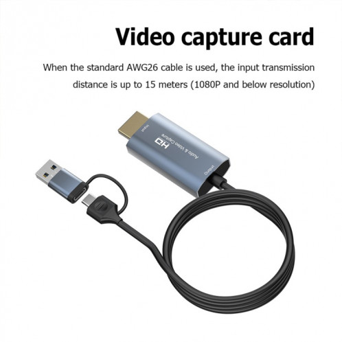 Carte de capture vidéo Z36 HDMI/M vers USB de type C/M HD, longueur : 2 m SH4390122-07