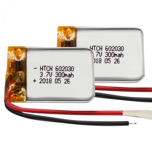 2 pièces de remplacement de batterie Li-polymère 602030 300 mAh, Remarque importante : pour les batteries au lithium, seuls des moyens d'expédition sécurisés vers l'Union européenne (27 pays), le Royaume-Uni, SH6601754-04