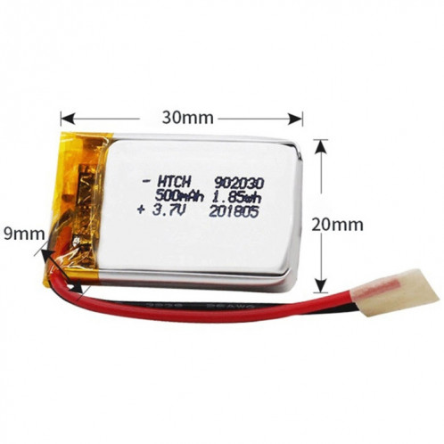 2 pièces de remplacement de batterie Li-polymère 902030 500 mAh, Remarque importante : pour les batteries au lithium, seuls des moyens d'expédition sécurisés vers l'Union européenne (27 pays), le Royaume-Uni, SH6604196-04