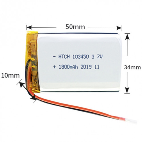 Remplacement de batterie Li-polymère 2 pièces 103450 1800mAh SH6609583-03